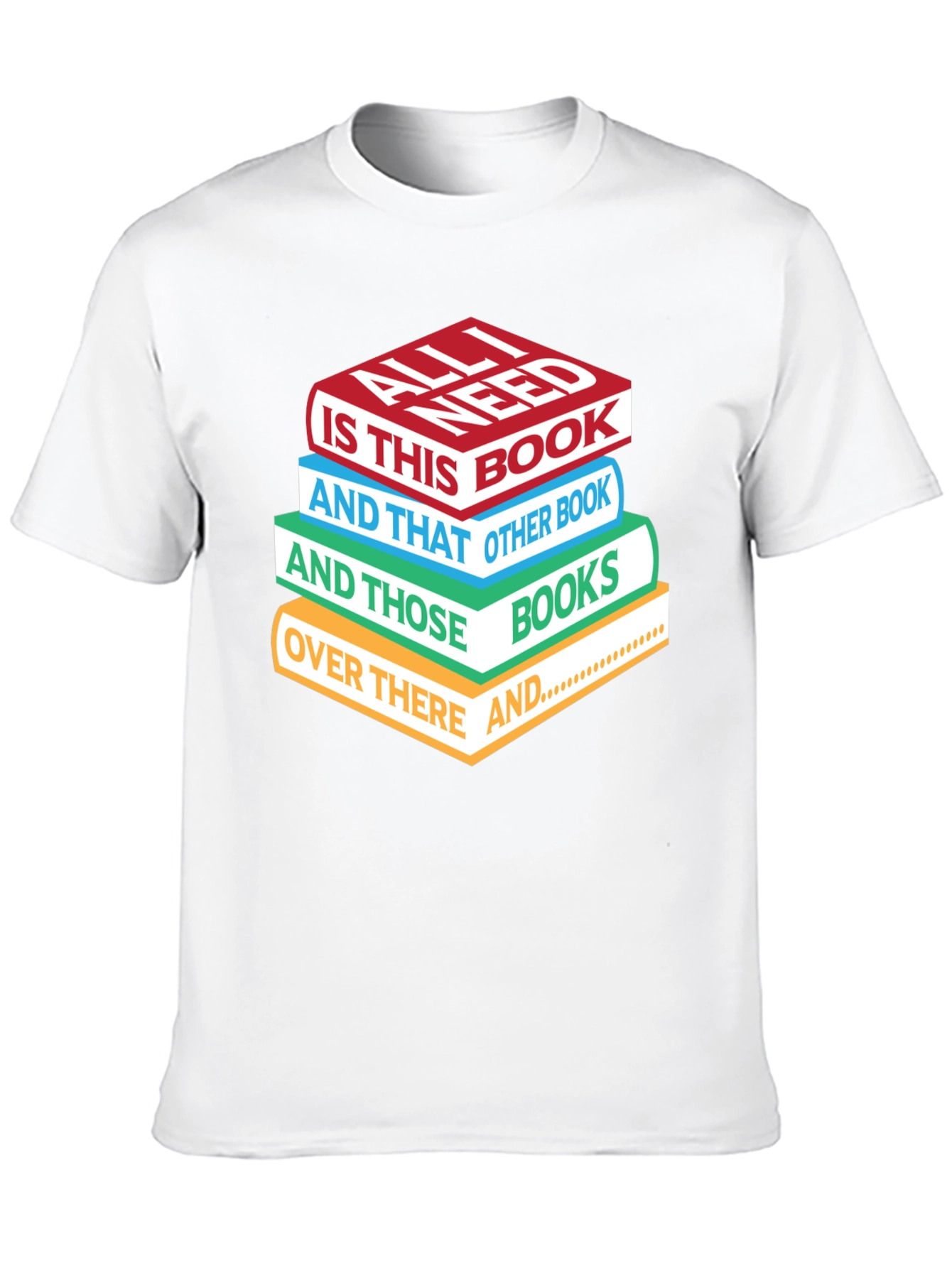 Book Lover T-Shirt - Stacked Books Design