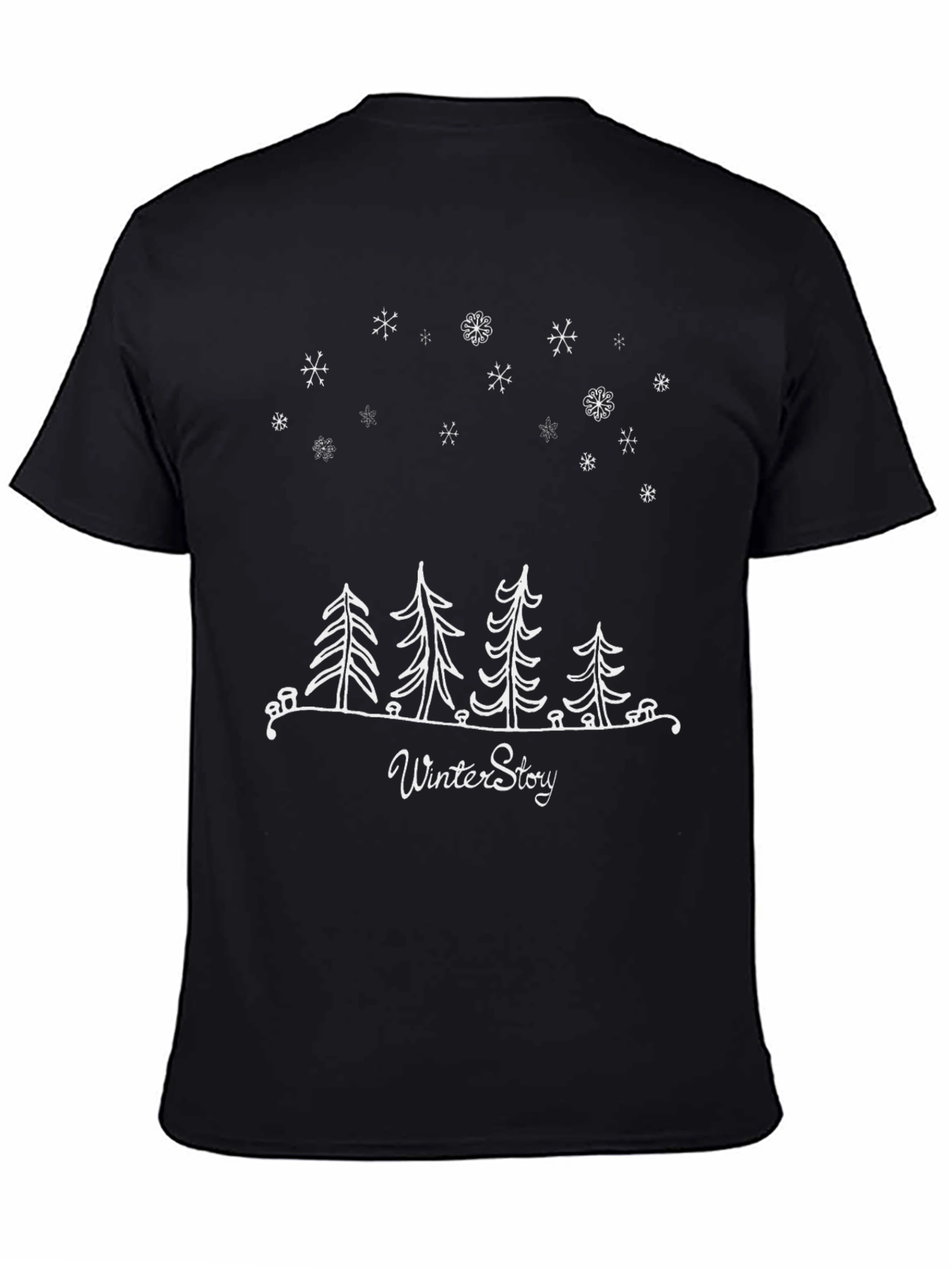 Winter Story Graphic Tee - Stylish Black T-Shirt