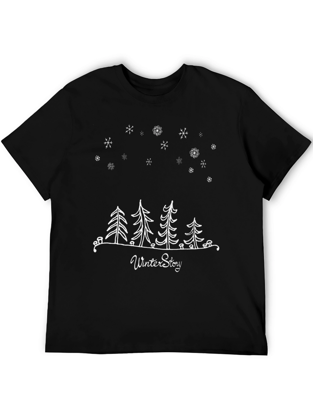 Winter Story Graphic Tee - Stylish Black T-Shirt