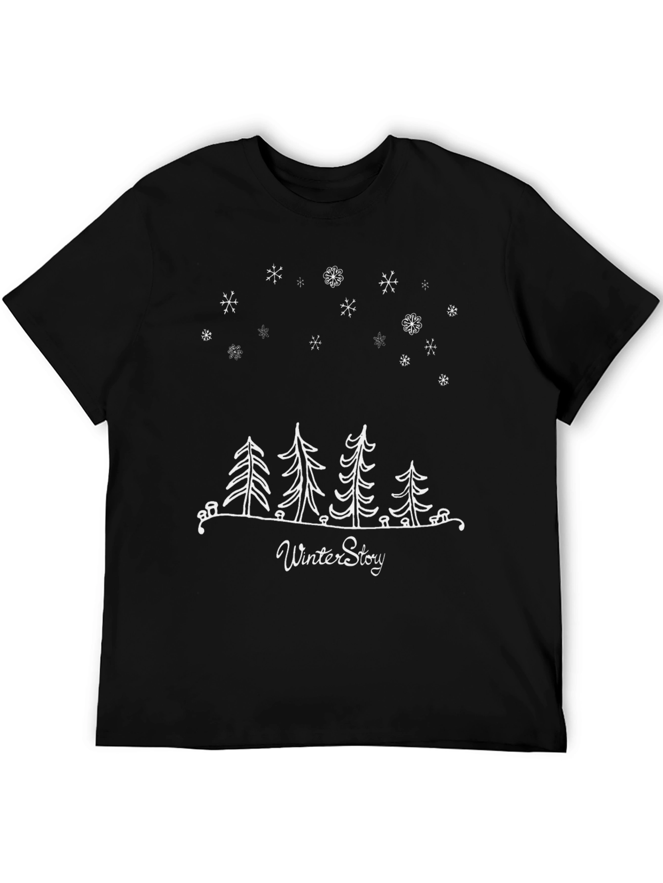 Winter Story Graphic Tee - Stylish Black T-Shirt