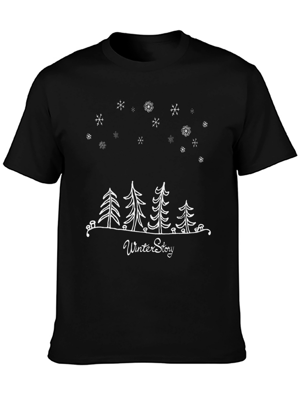 Winter Story Graphic Tee - Stylish Black T-Shirt