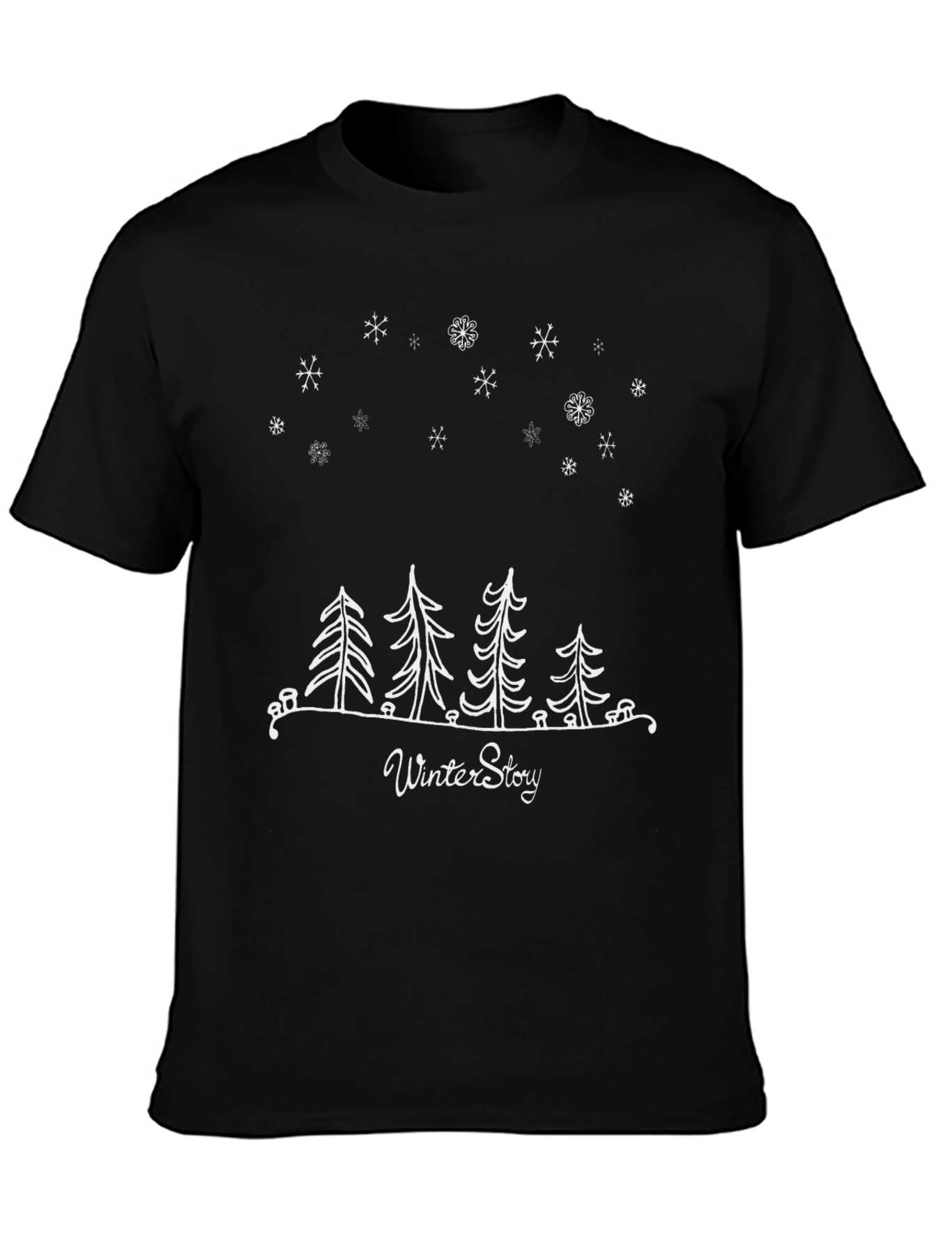 Winter Story Graphic Tee - Stylish Black T-Shirt