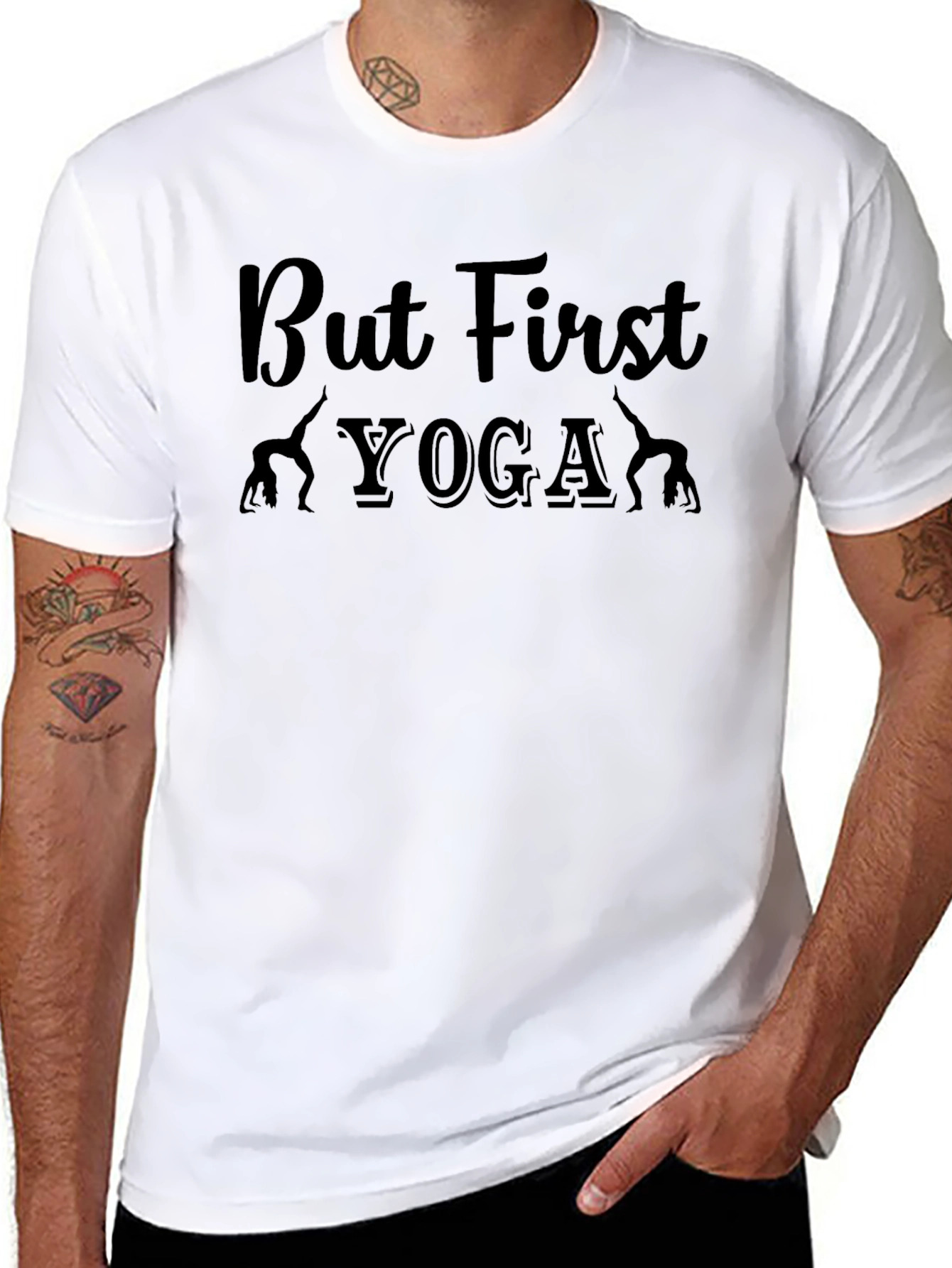 But First Yoga Graphic Tee - Unisex Black T-Shirt