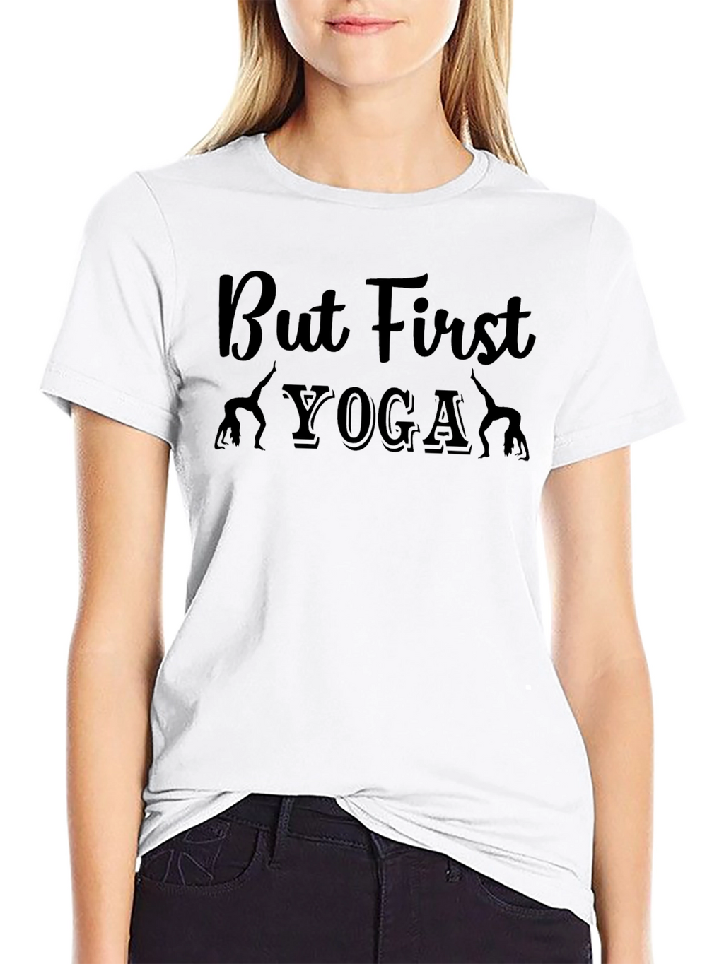 But First Yoga Graphic Tee - Unisex Black T-Shirt