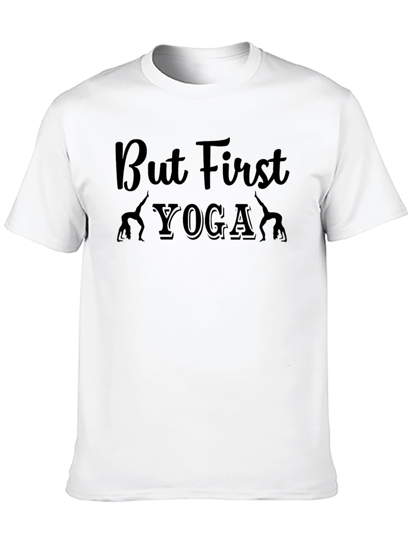 But First Yoga Graphic Tee - Unisex Black T-Shirt