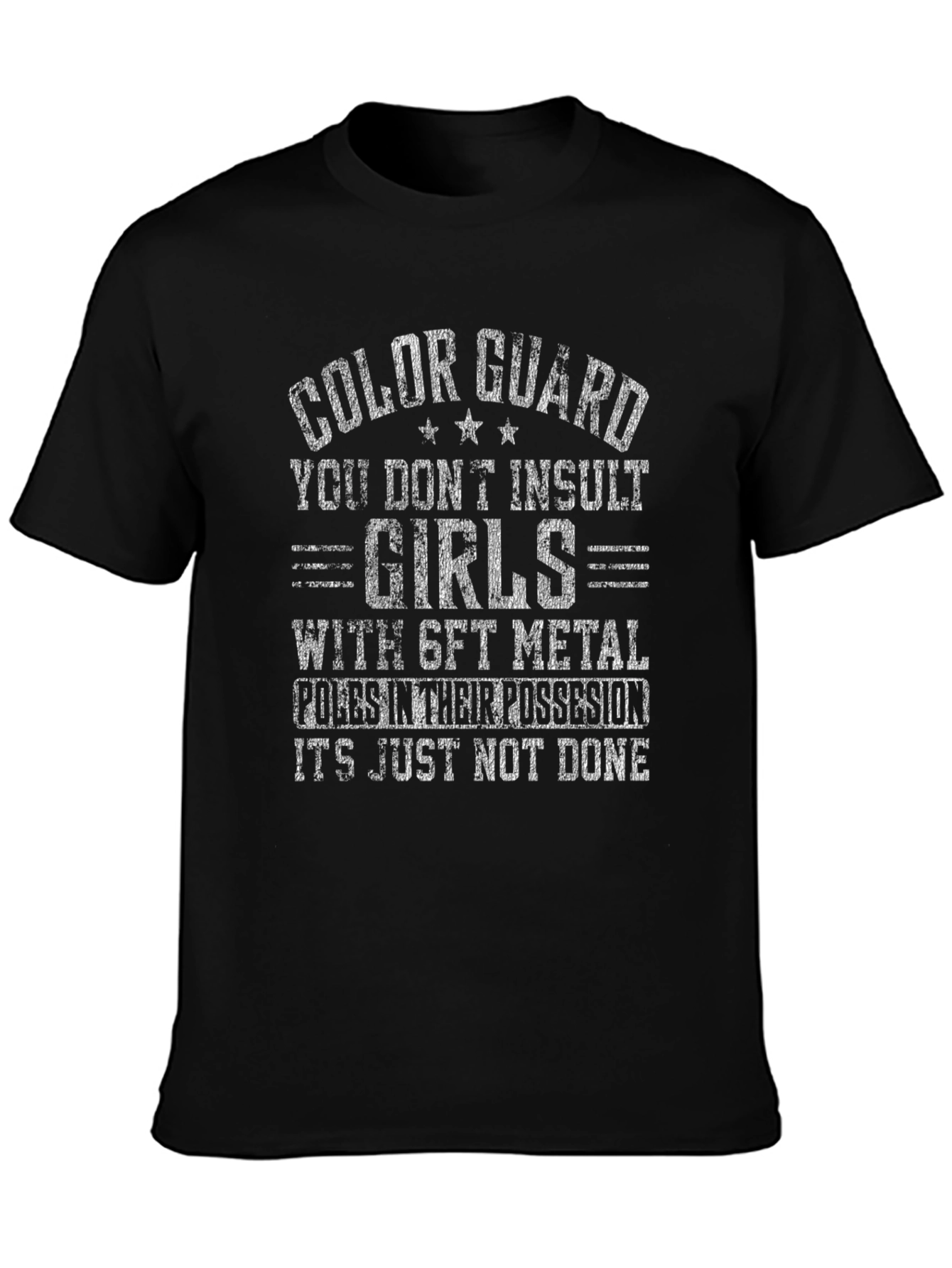 Color Guard Girls With Metal Poles T-Shirt