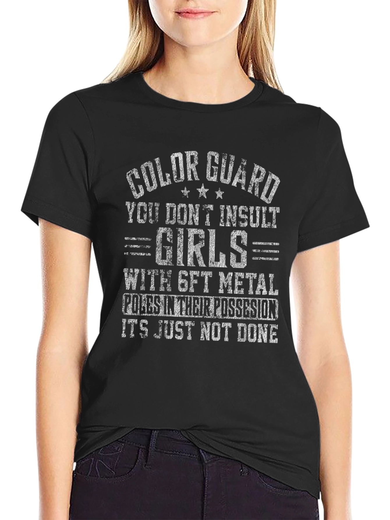 Color Guard Girls With Metal Poles T-Shirt