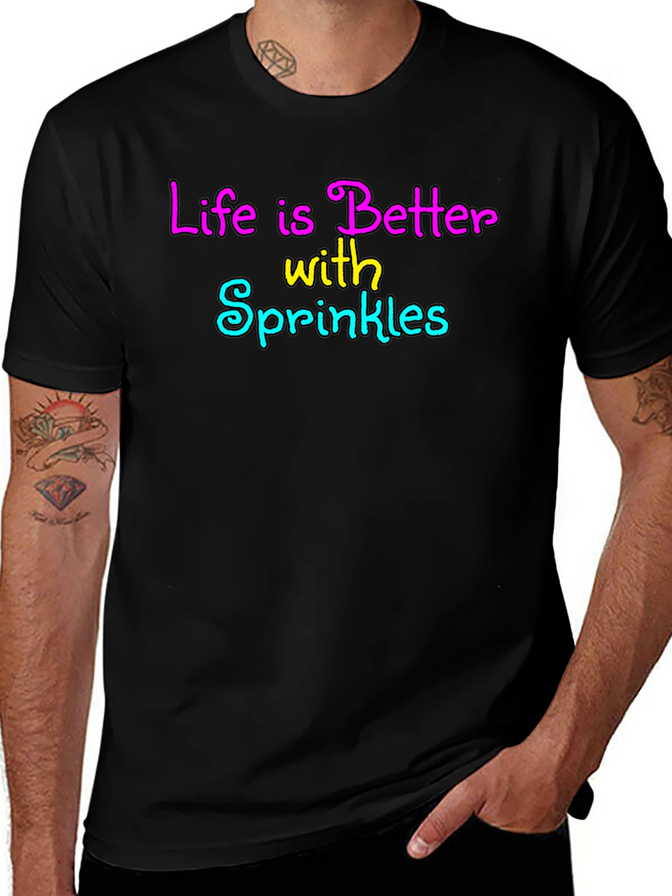 Life is Better with Sprinkles Black T-Shirt