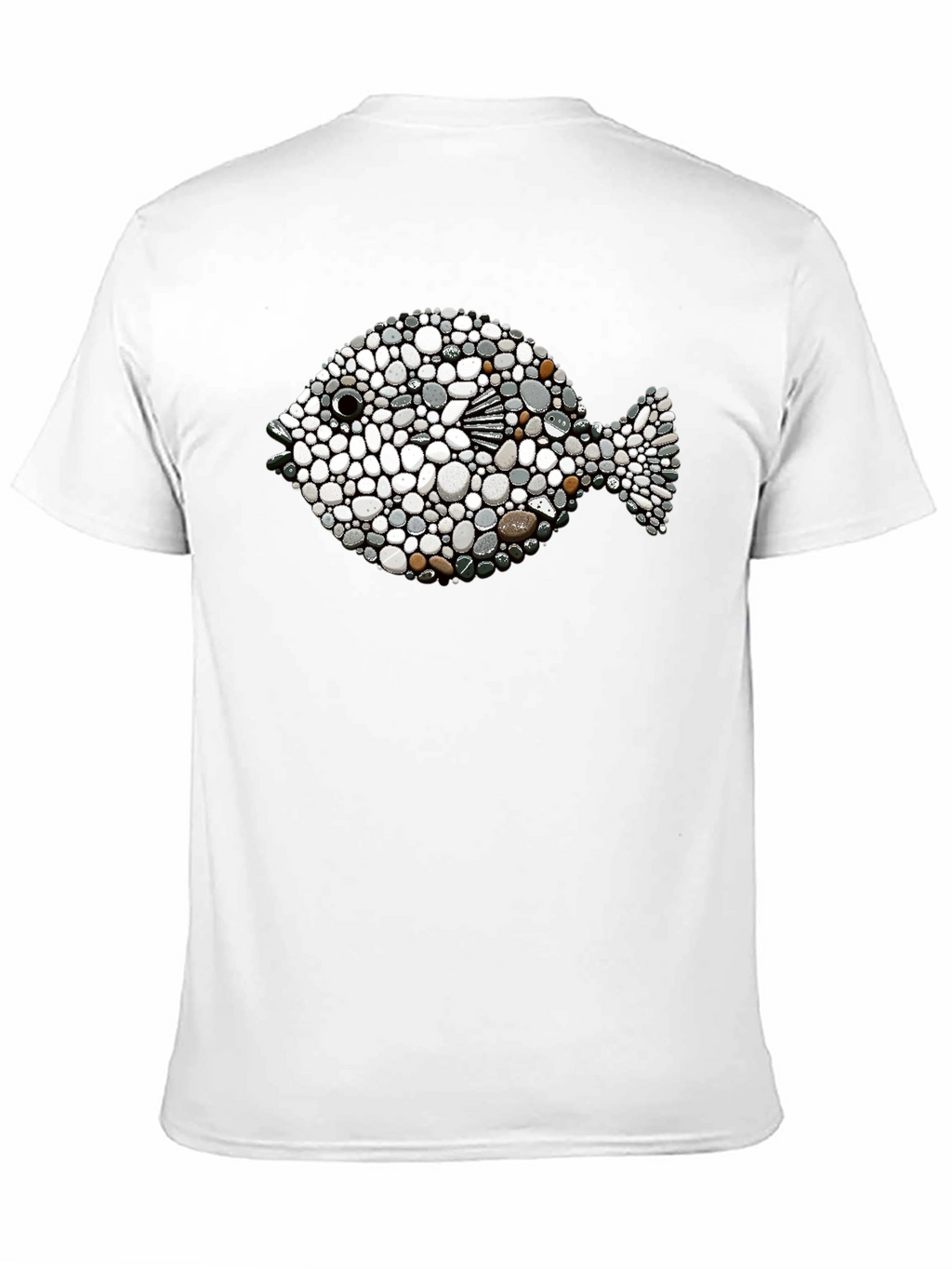 Stone Pebble Fish Graphic Tee - Black