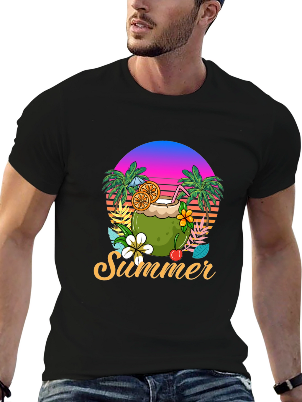 Tropical Summer Coconut Graphic Tee