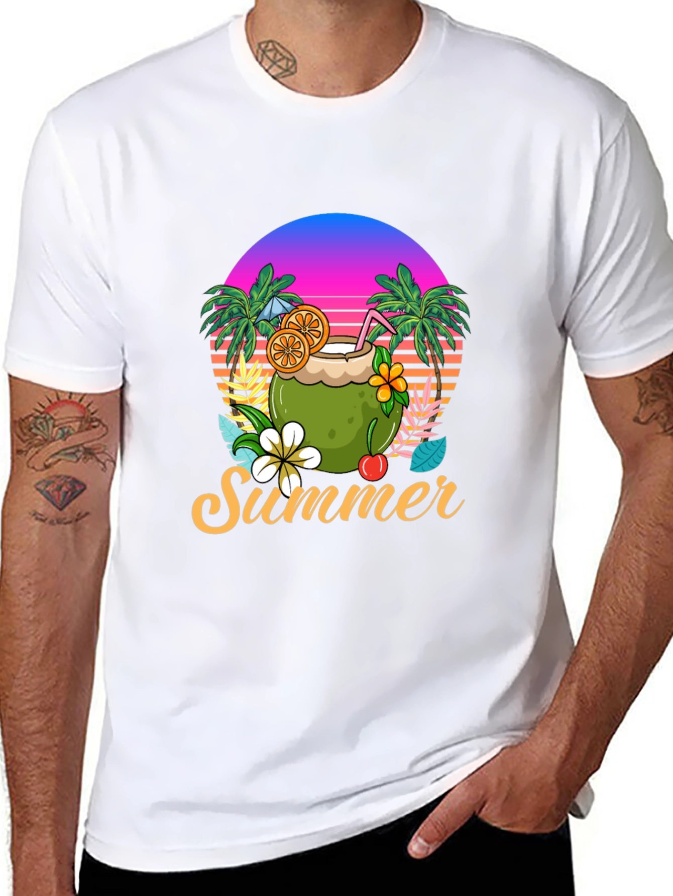 Tropical Summer Coconut Graphic Tee