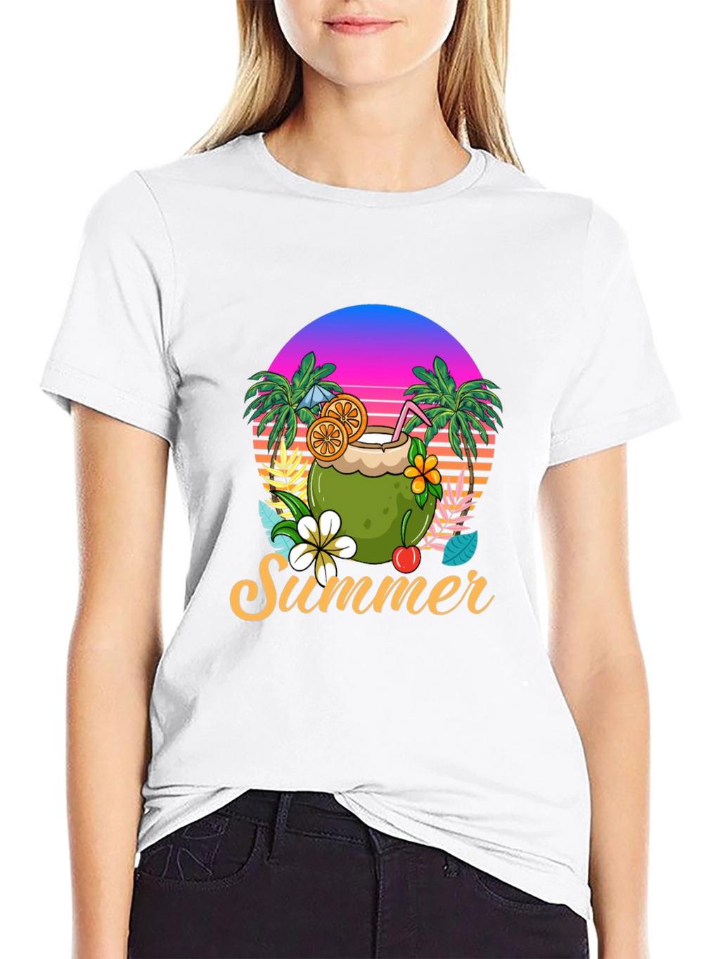 Tropical Summer Coconut Graphic Tee