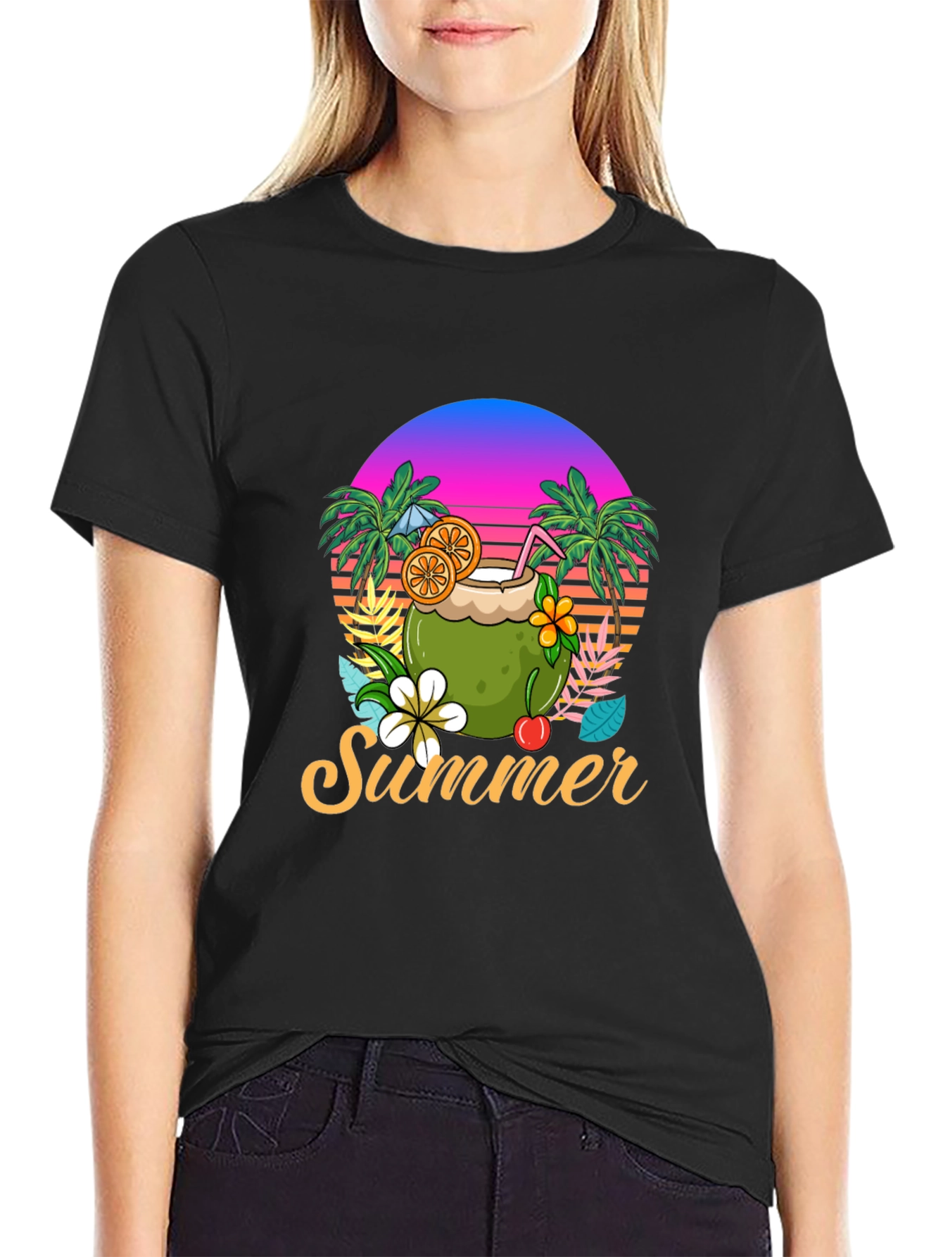 Tropical Summer Coconut Graphic Tee