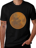 Abstract Graphic Tee - Round Design Casual Style