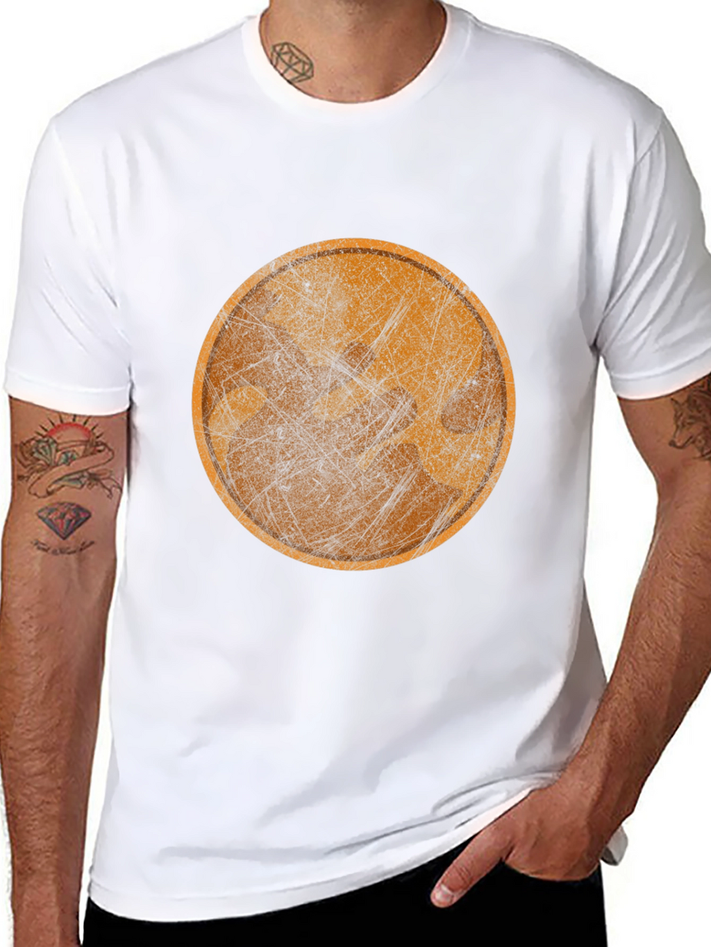 Abstract Graphic Tee - Round Design Casual Style