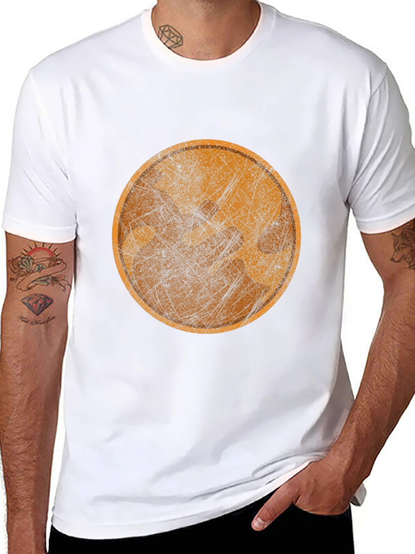 Abstract Graphic Tee - Round Design Casual Style