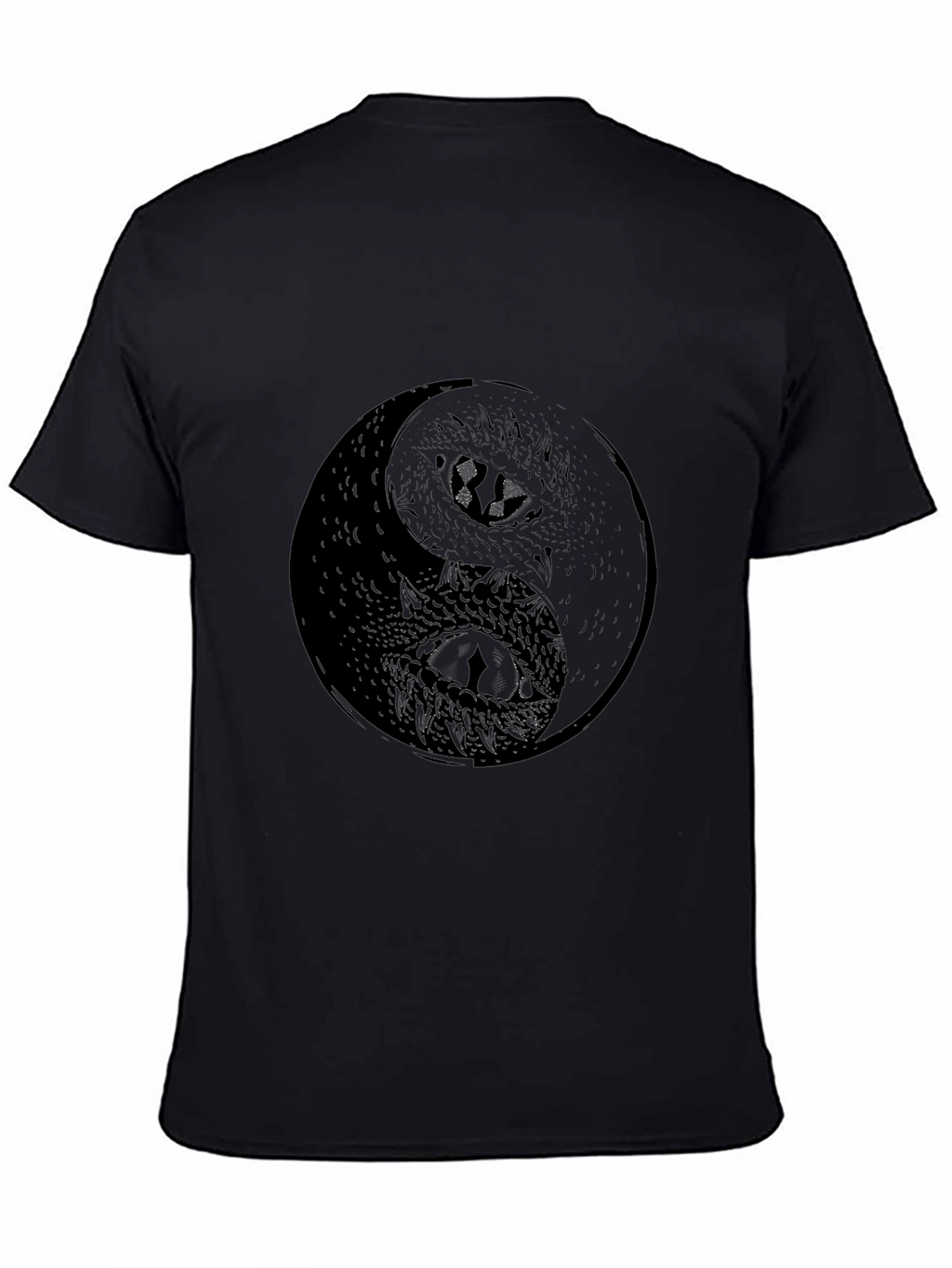 Yin Yang Dragon Graphic Tee - Black