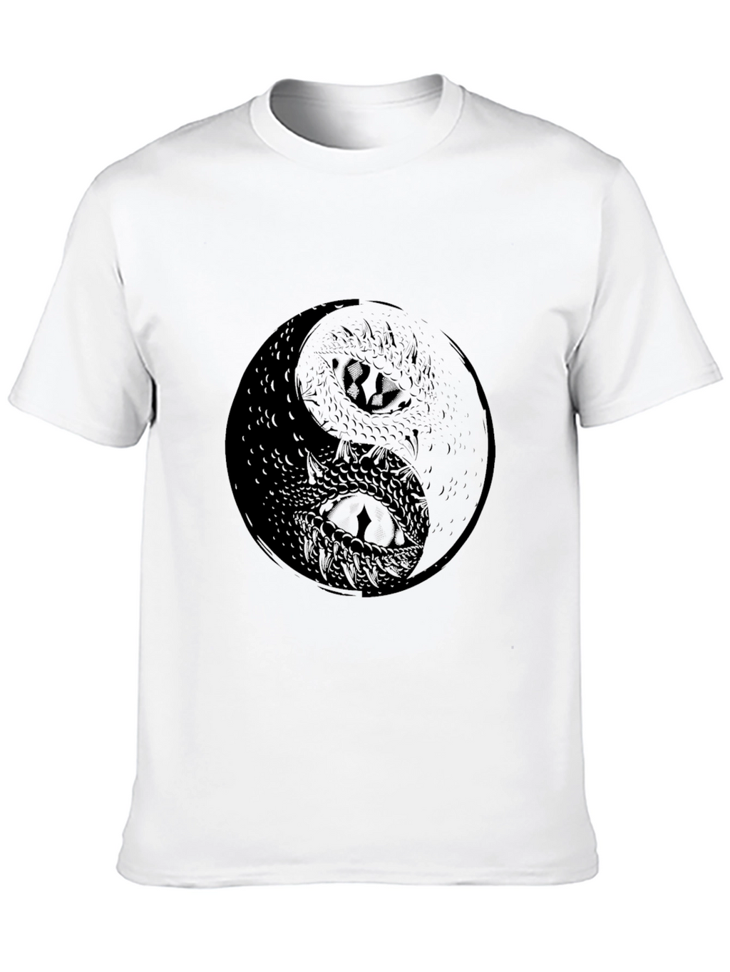 Yin Yang Dragon Graphic Tee - Black