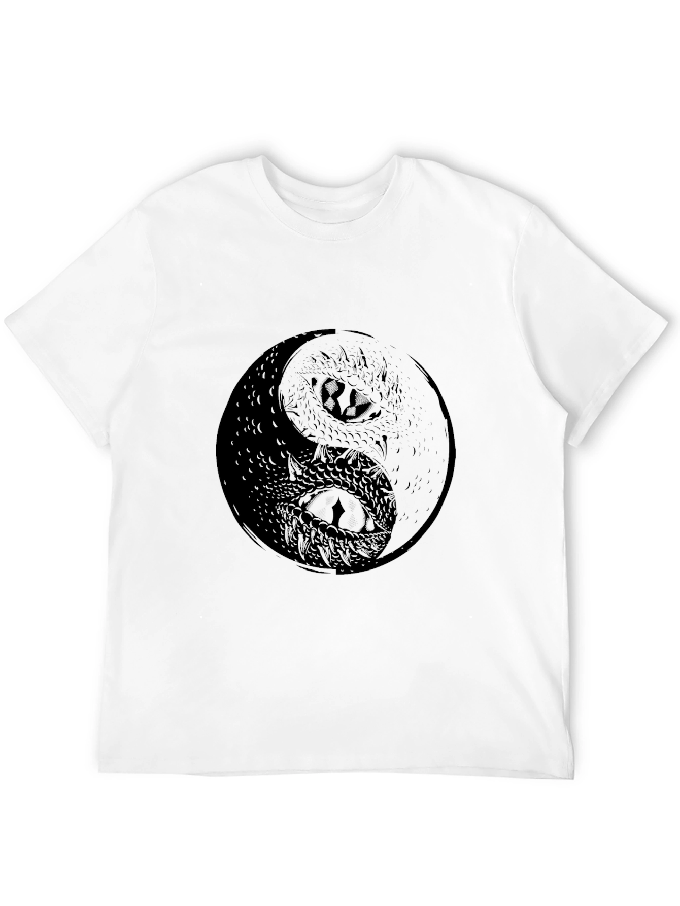 Yin Yang Dragon Graphic Tee - Black