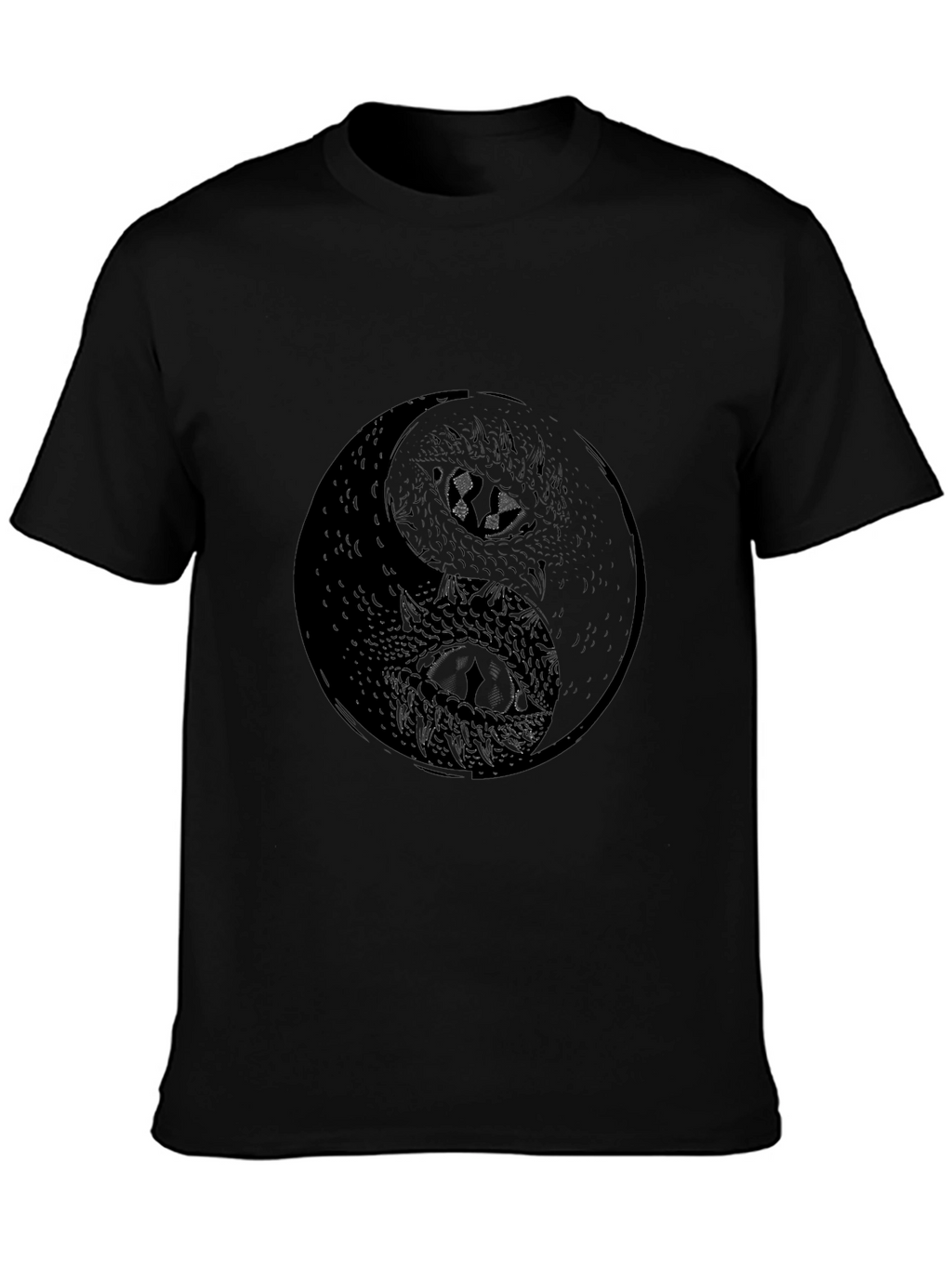 Yin Yang Dragon Graphic Tee - Black