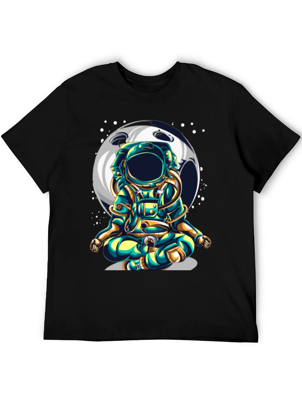 Astronaut Moon T-Shirt - Meditating Space Traveler