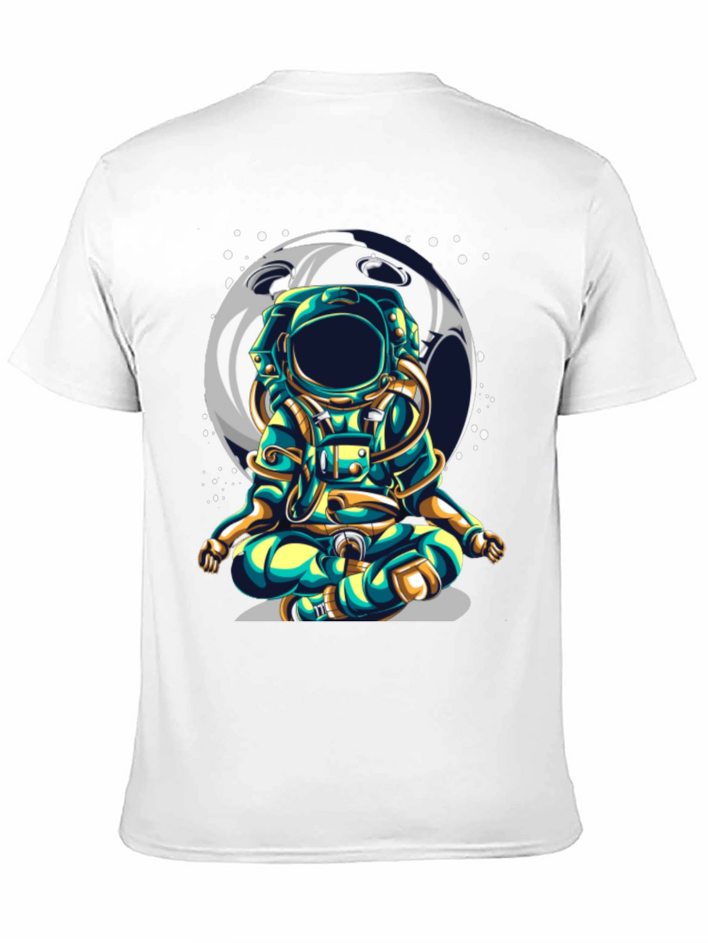 Astronaut Moon T-Shirt - Meditating Space Traveler