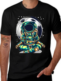 Astronaut Moon T-Shirt - Meditating Space Traveler
