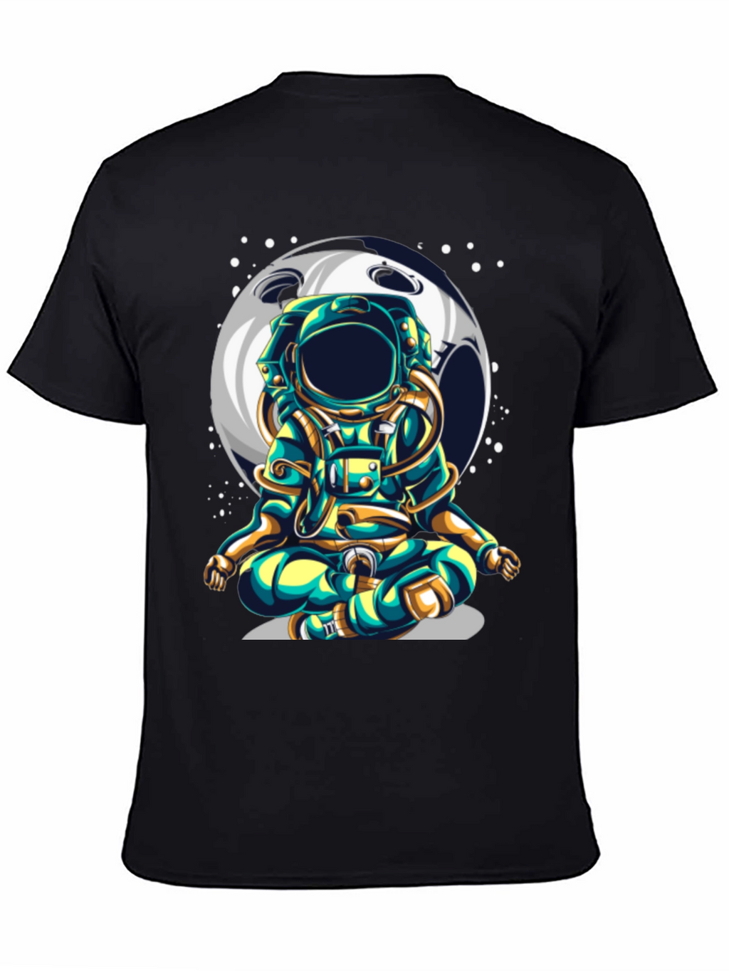 Astronaut Moon T-Shirt - Meditating Space Traveler