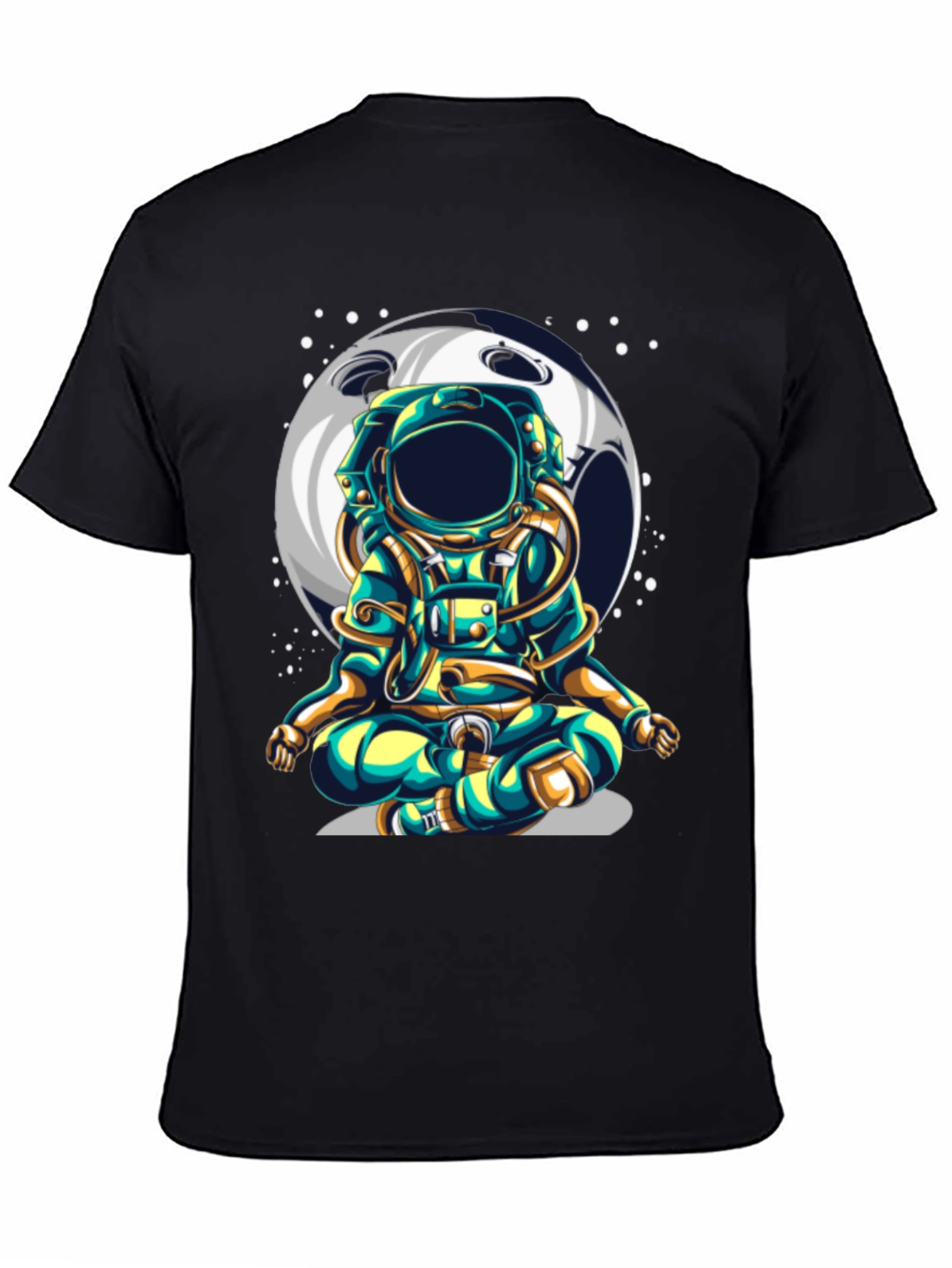 Astronaut Moon T-Shirt - Meditating Space Traveler