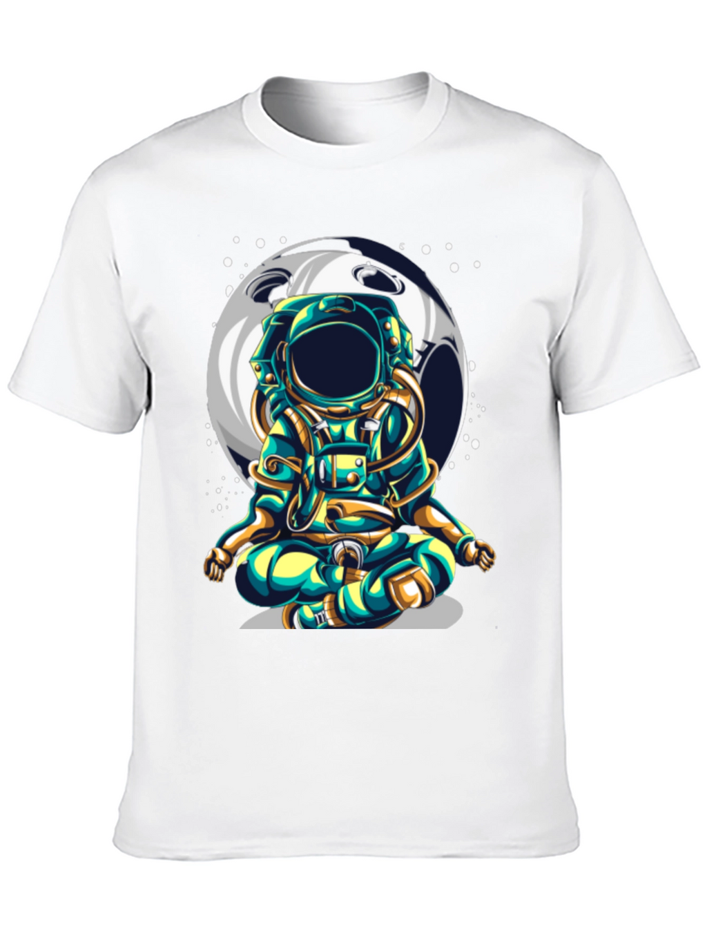 Astronaut Moon T-Shirt - Meditating Space Traveler