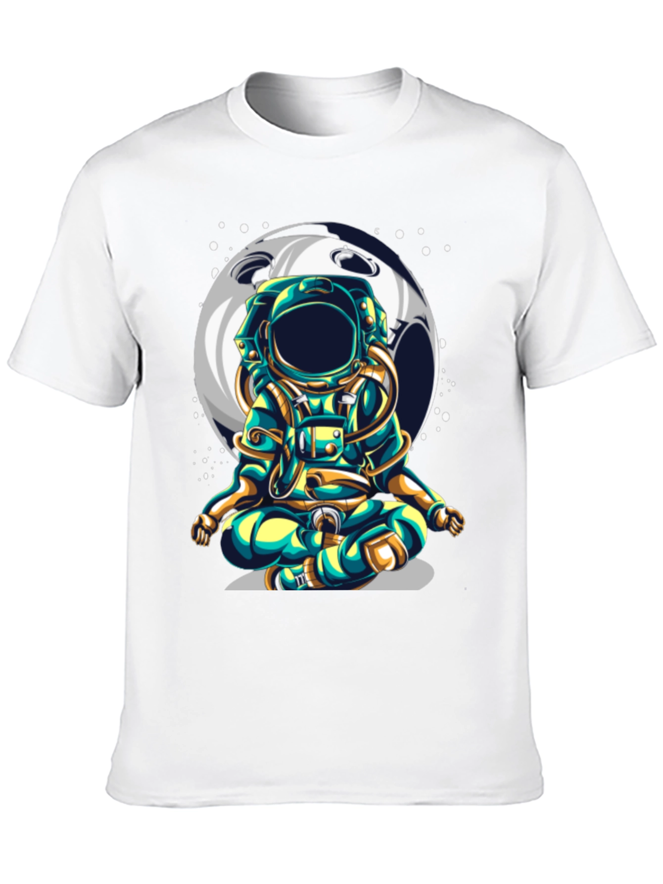 Astronaut Moon T-Shirt - Meditating Space Traveler