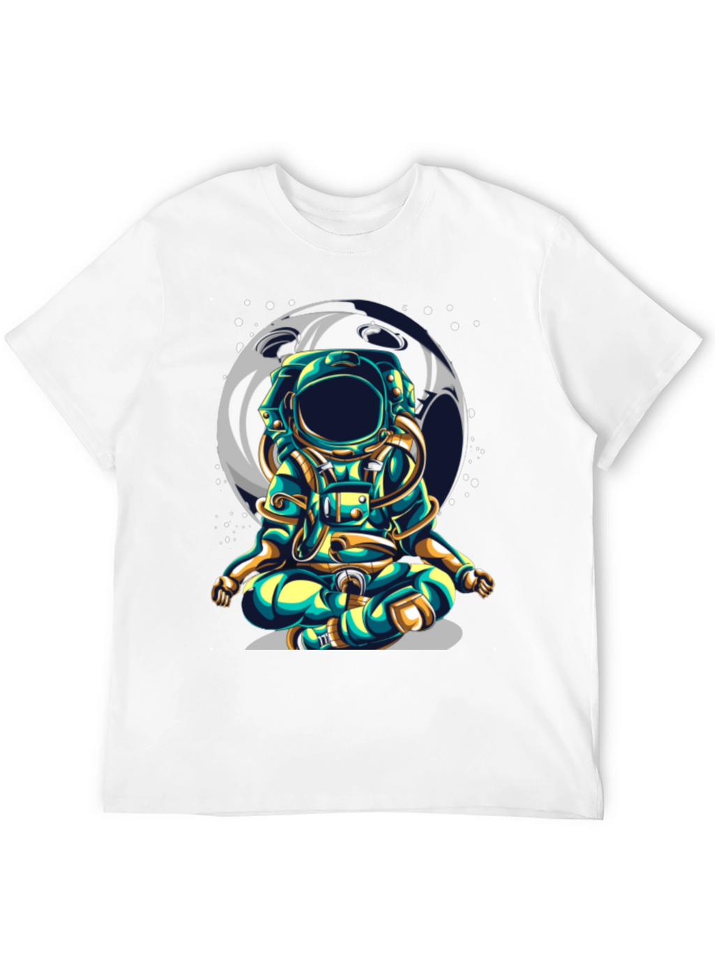Astronaut Moon T-Shirt - Meditating Space Traveler