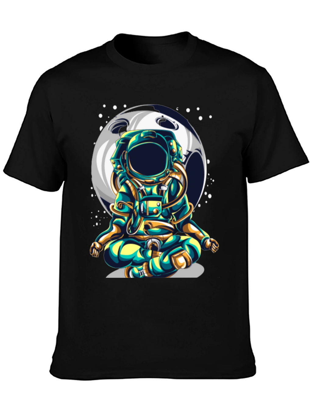 Astronaut Moon T-Shirt - Meditating Space Traveler