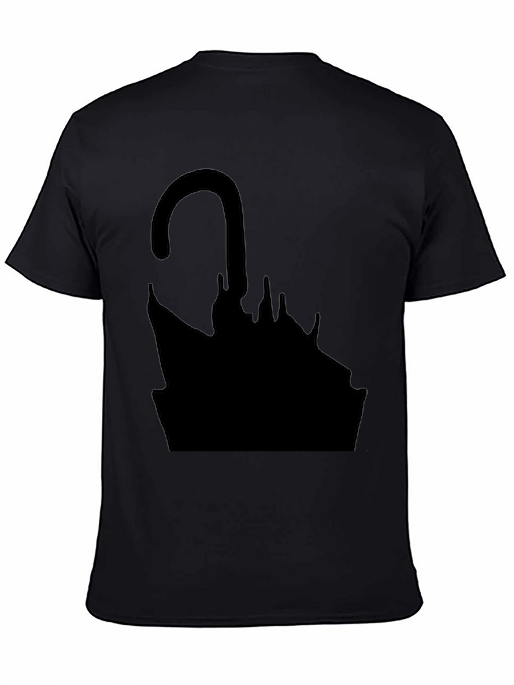 Abstract Umbrella Graphic Black T-Shirt