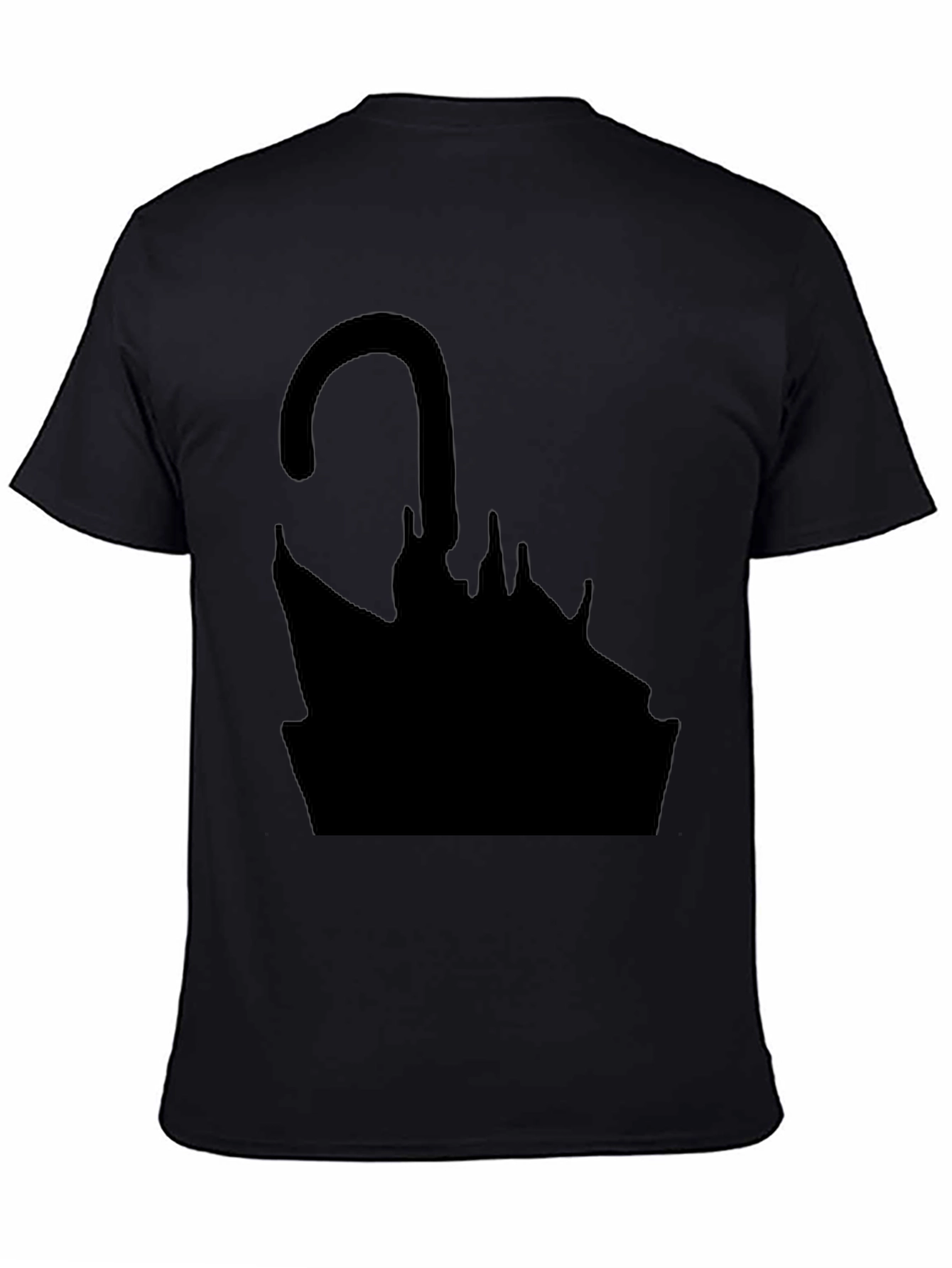 Abstract Umbrella Graphic Black T-Shirt