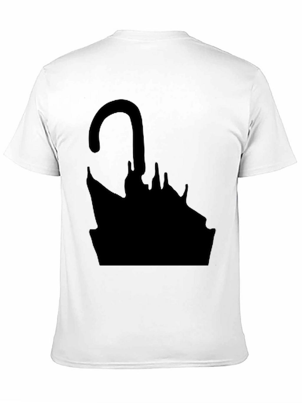Abstract Umbrella Graphic Black T-Shirt