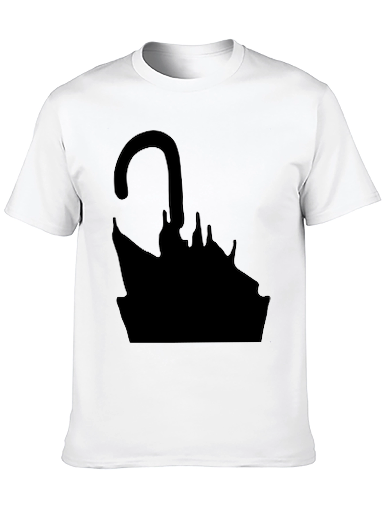 Abstract Umbrella Graphic Black T-Shirt