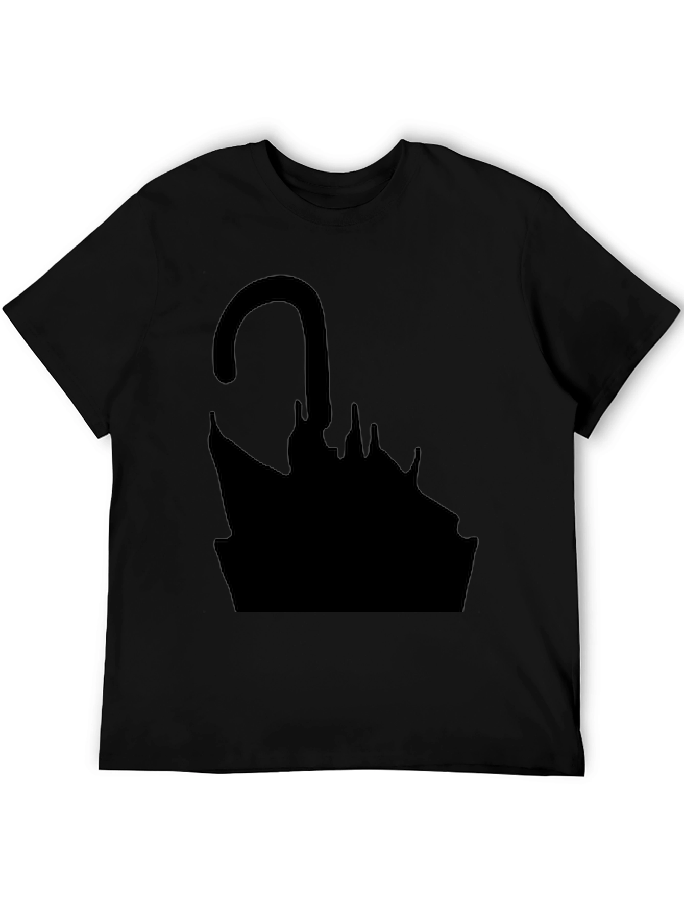 Abstract Umbrella Graphic Black T-Shirt