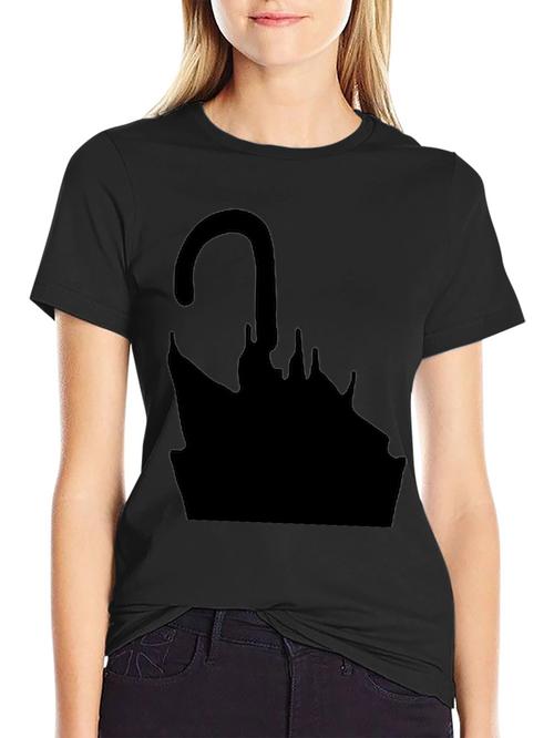 Abstract Umbrella Graphic Black T-Shirt