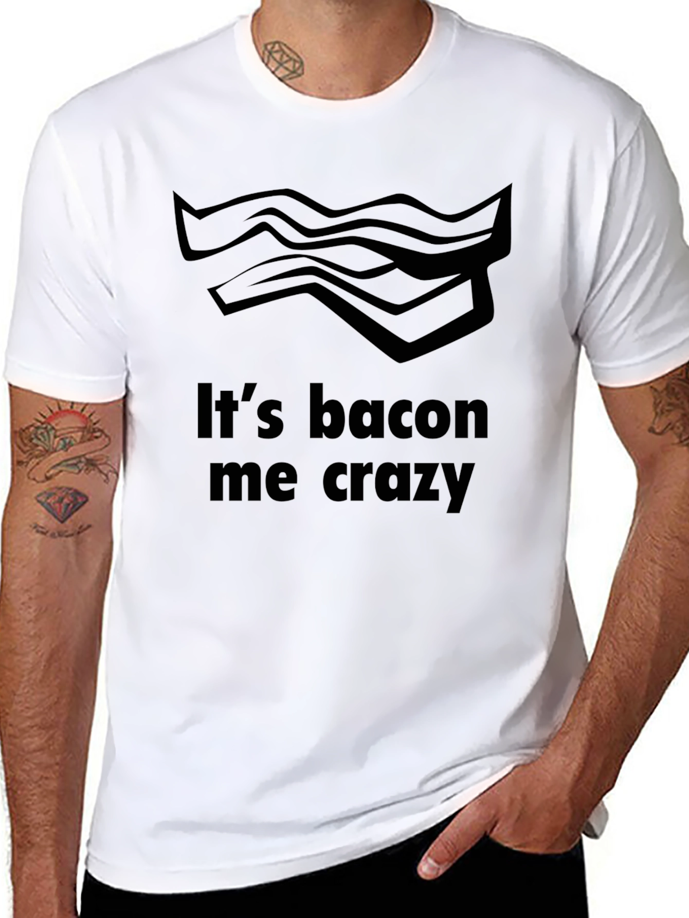 Its Bacon Me Crazy T-Shirt - Funny Foodie Tee