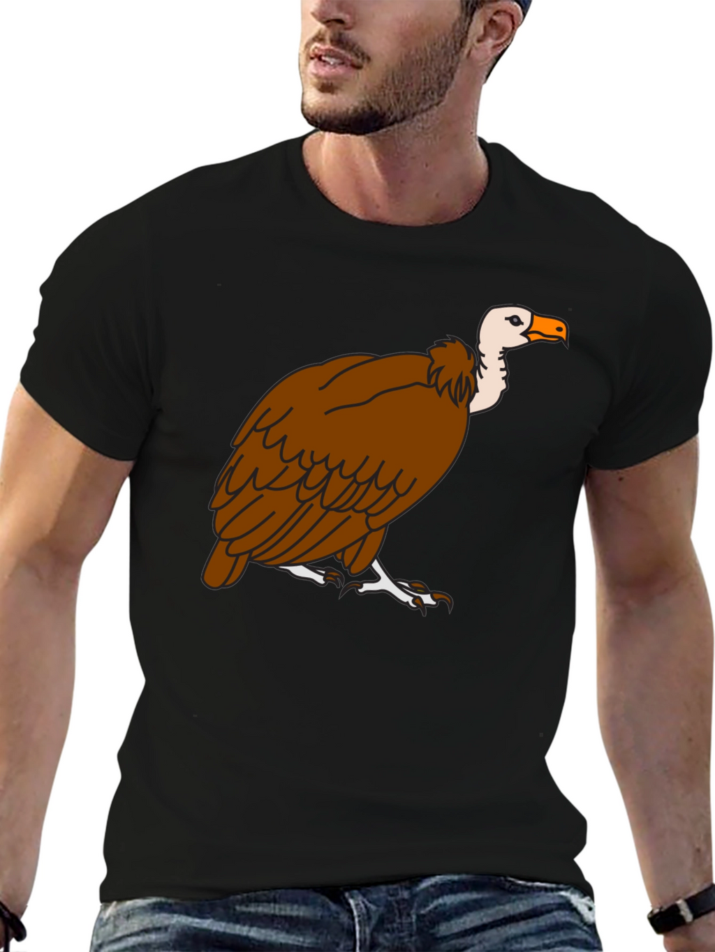 Vulture Graphic Tee - Black Cotton T-Shirt