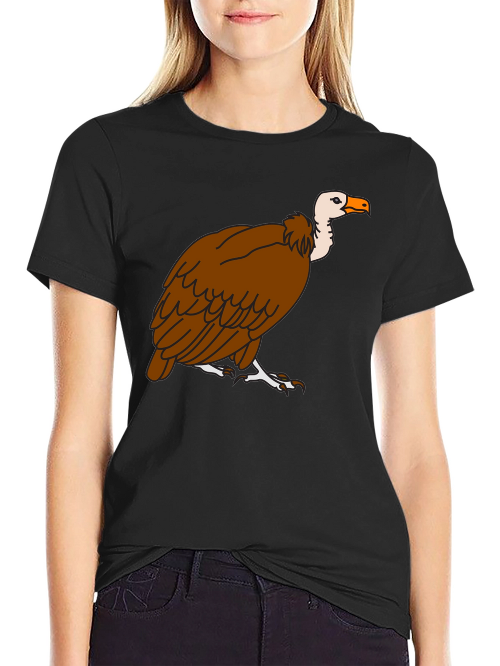 Vulture Graphic Tee - Black Cotton T-Shirt