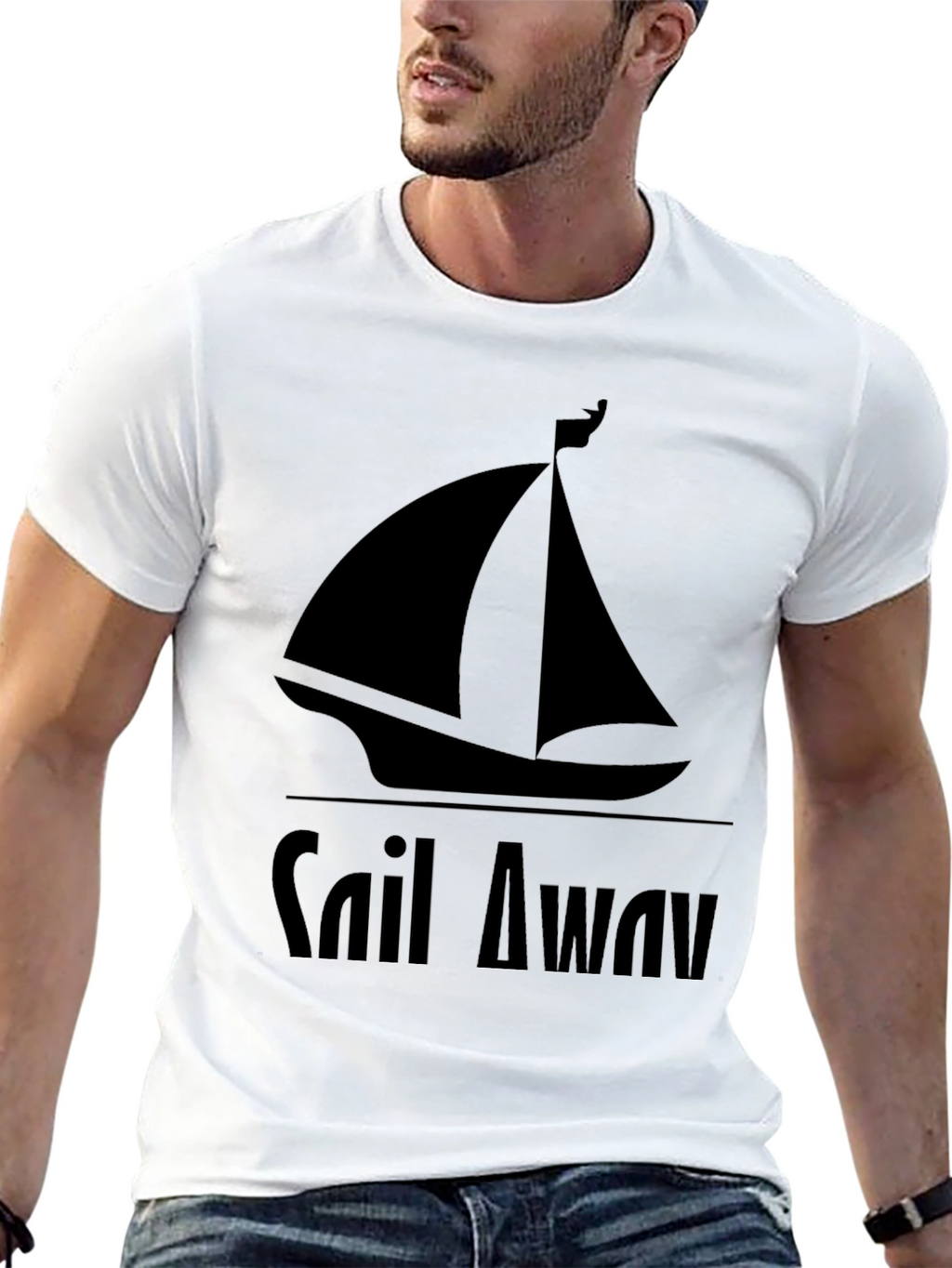 Sail Away Graphic Tee - Mens Black T-Shirt
