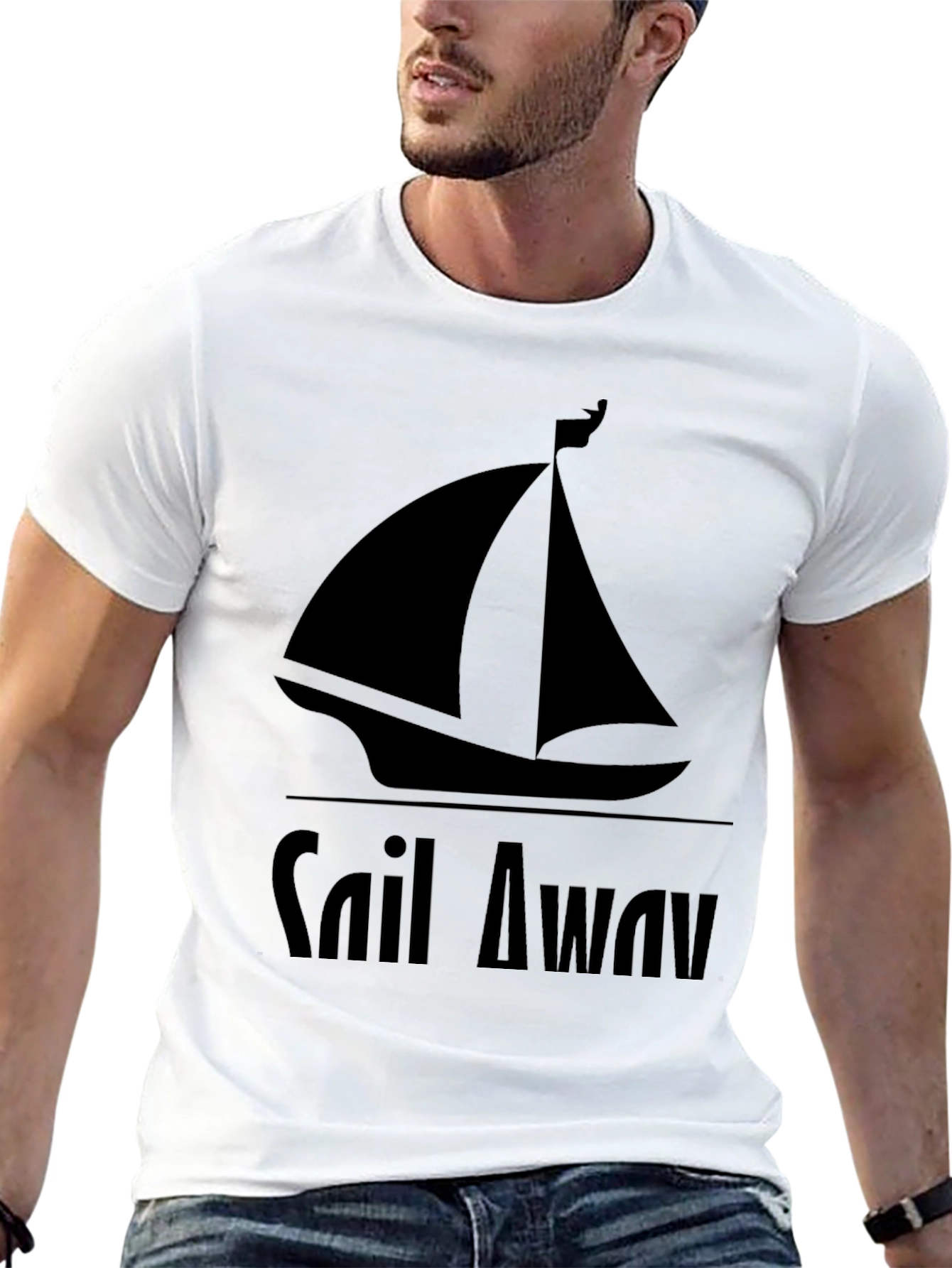 Sail Away Graphic Tee - Mens Black T-Shirt