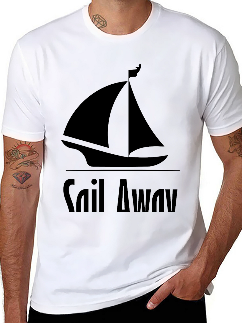 Sail Away Graphic Tee - Mens Black T-Shirt