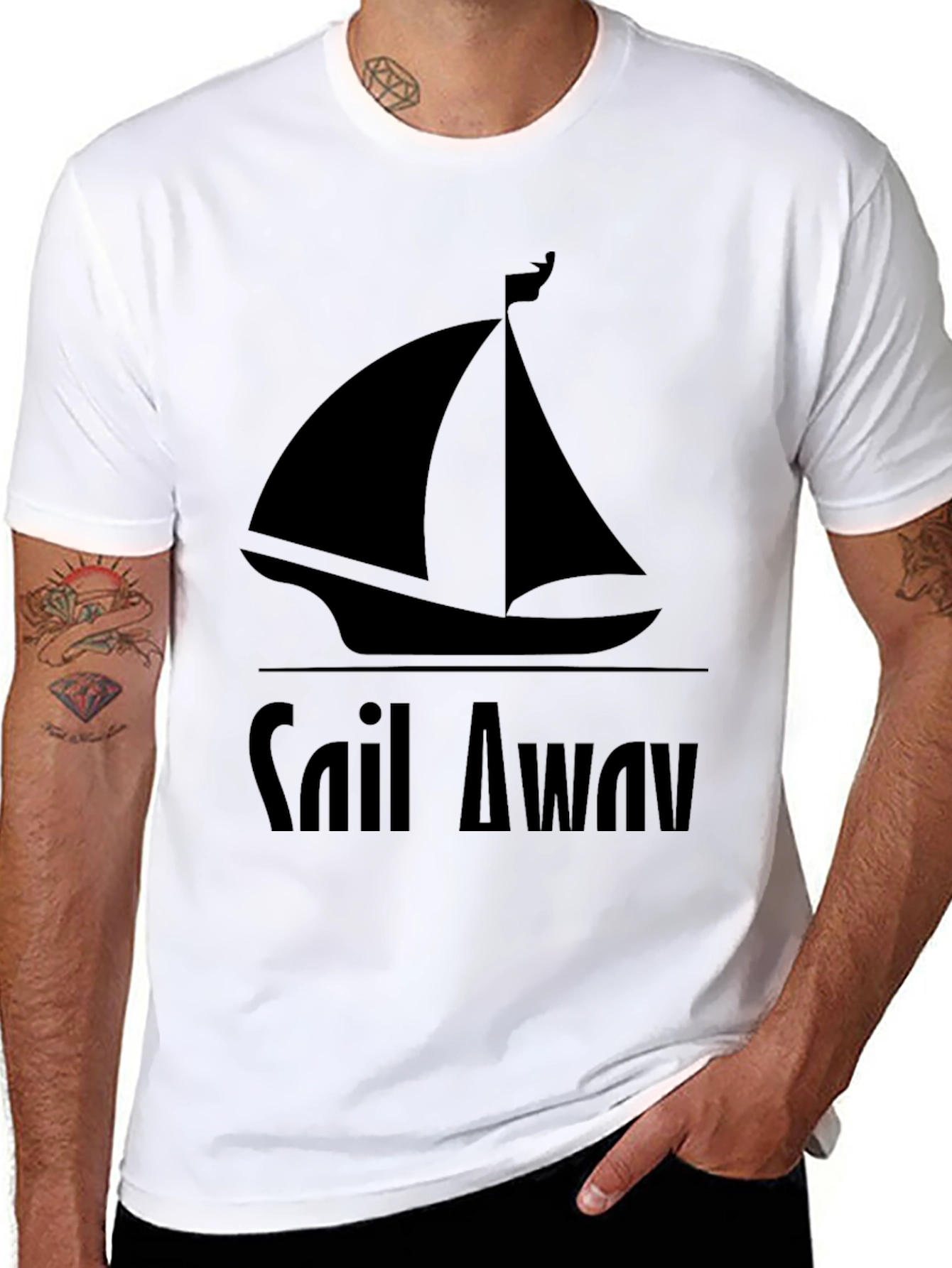 Sail Away Graphic Tee - Mens Black T-Shirt