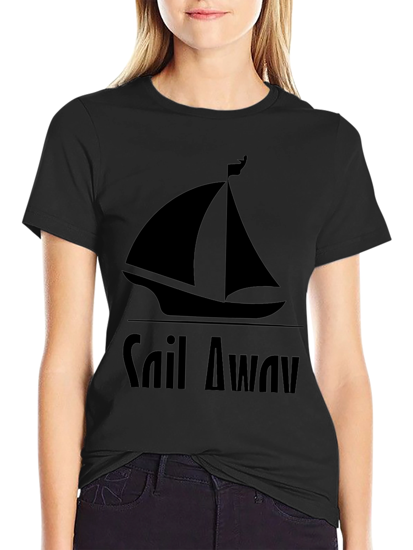 Sail Away Graphic Tee - Mens Black T-Shirt