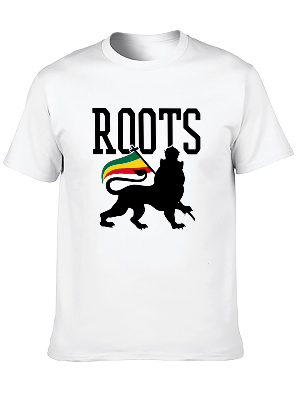 Roots Lion Black T-Shirt Reggae Rasta