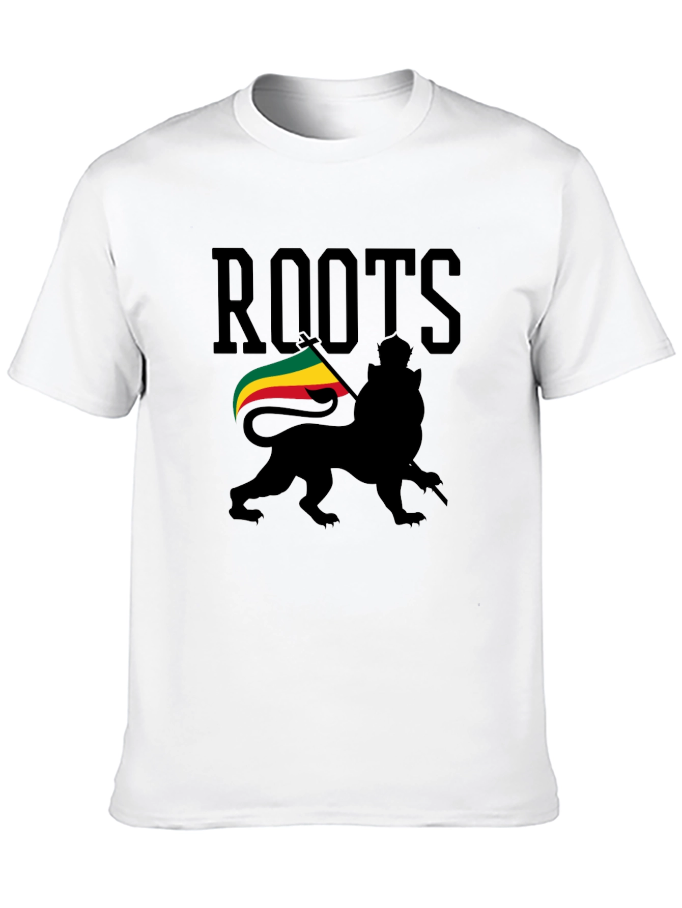 Roots Lion Black T-Shirt Reggae Rasta