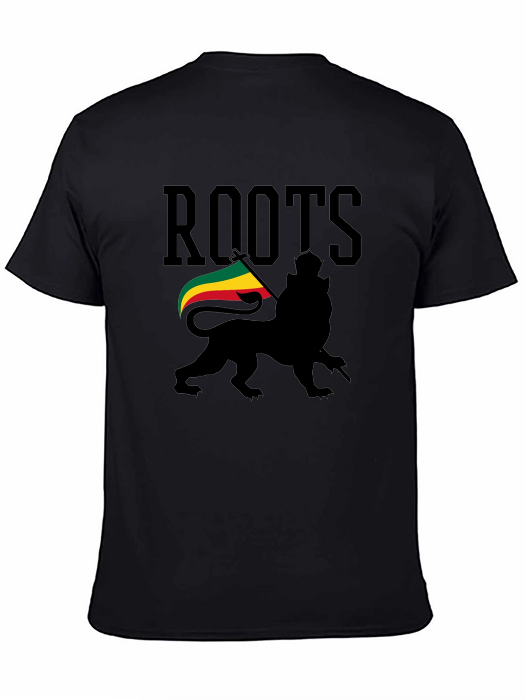 Roots Lion Black T-Shirt Reggae Rasta